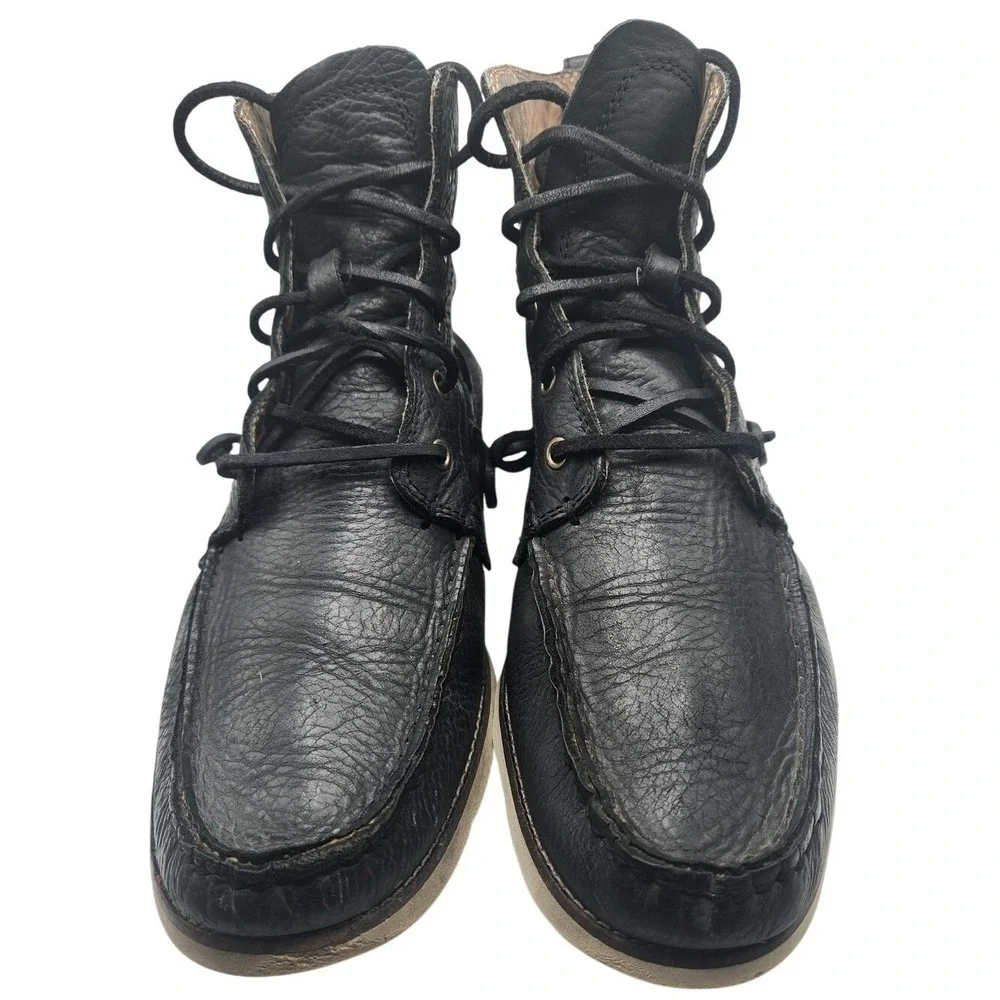 John Varvatos Star USA Hightop Boots Mens Size 11 Black‎ Leather Ankle Vibram